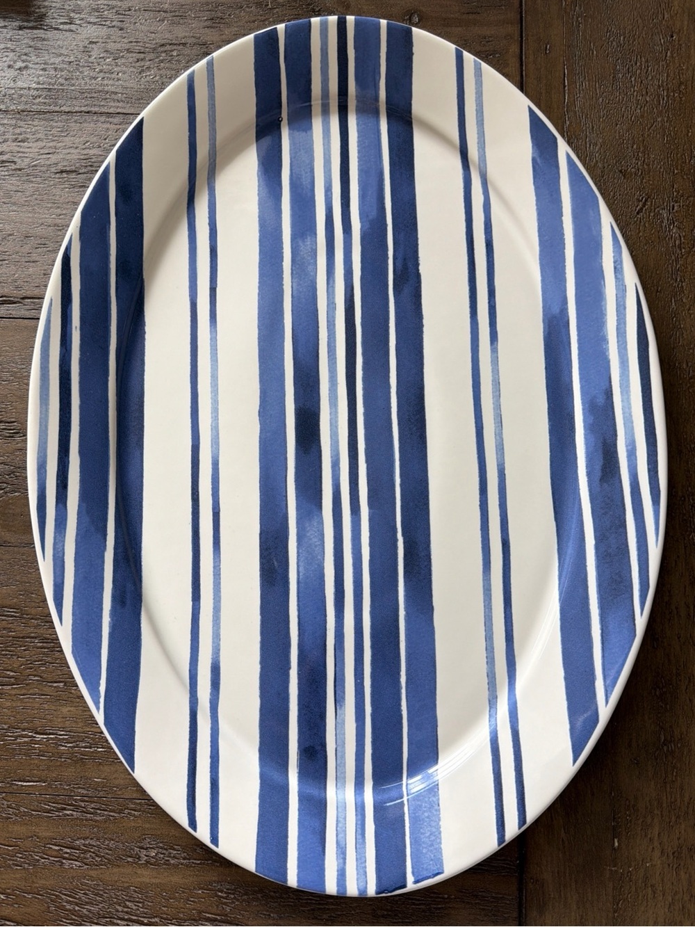 Ralph Lauren Cote d'Azur Stripe Serving Platter 15 3/4 In Blue/White